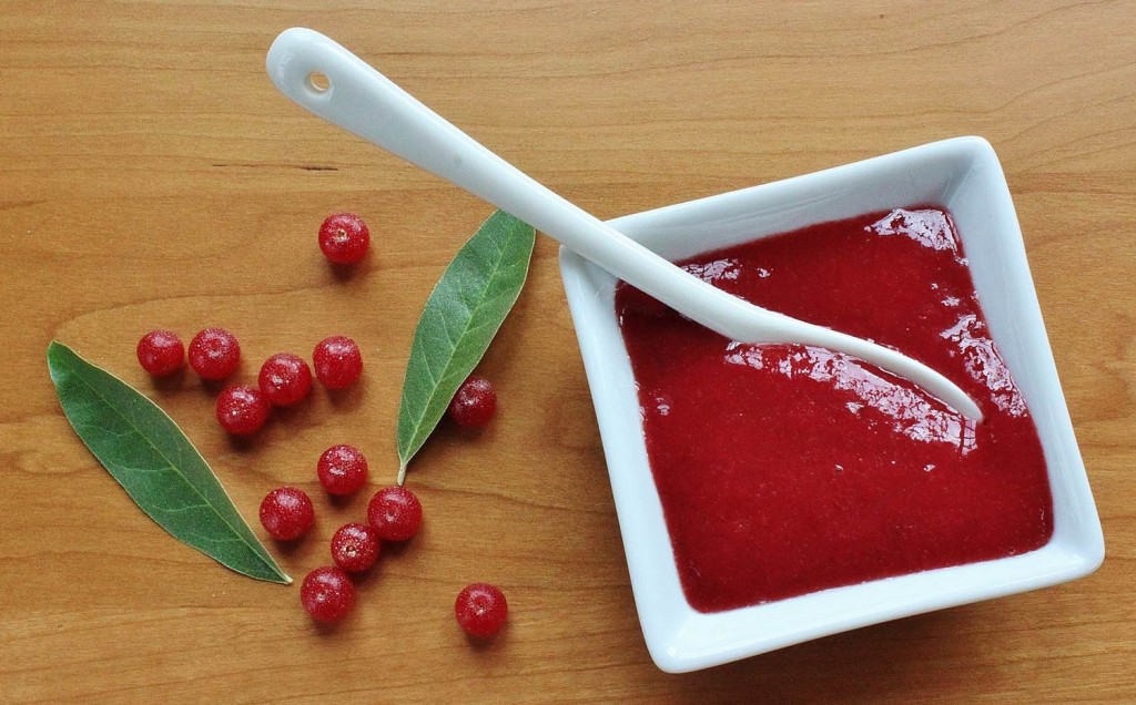 "Autumnberry" sauce, made with berries of autumn olive