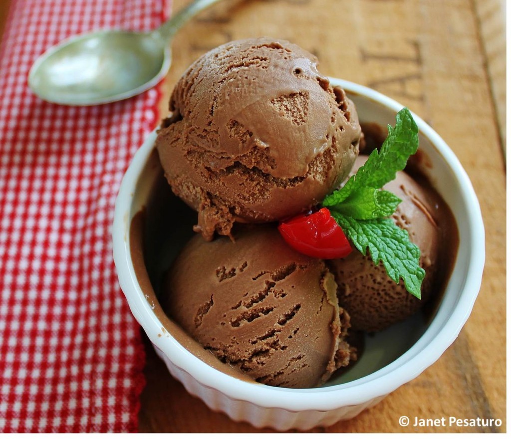 Transcendentally smooth and creamy chocolate ice cream, made with custard base.