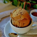 Mocha hazelnut butter ice cream with dark chocolate chips