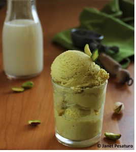 Pistachio ice cream, with homemade pistachio butter. 