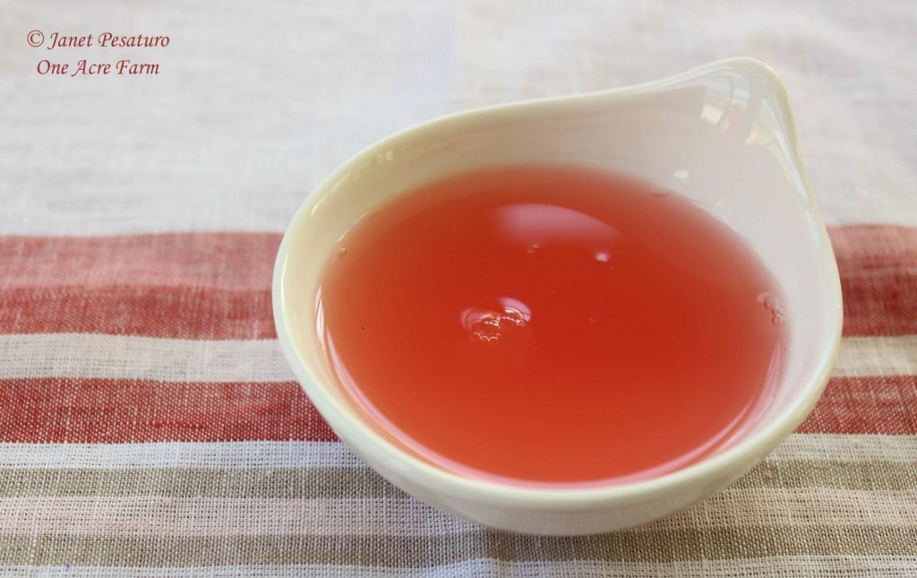 This pink, tart, tasty Japanese knotweed juice was made from stalks less than 3 feet tall.